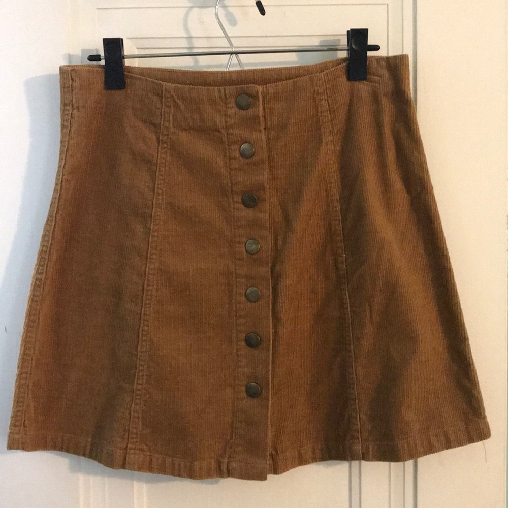 Wishlist Corduroy Button-Up Mini Skirt